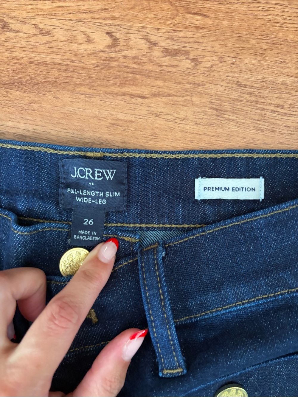 J. Crew Dark Blue Premium Edition Wide-Leg Jeans